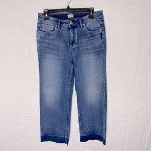 Silver Jeans Lanark Wide Leg Cropped Raw Hem Med Wash Mid Rise Jeans 29